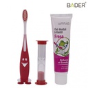 ESTUCHE DE CEPILLO DENTAL INFANTIL CON RELOJ DE ARENA Y PASTA X12UDS