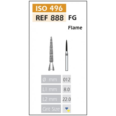FRESAS DIAMANTE FG ISO 888-314-524-012 AZUL/TRANSP X5 