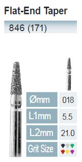 [846-018 M] FRESAS DIAMANTE FG ISO846-314-524-018 AZUL/TRAN X5