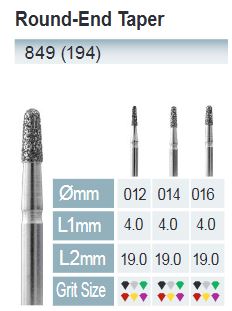 [849-012 C] FRESAS DIAMANTE FG ISO 849-314-534-012 VERDE X5UDS