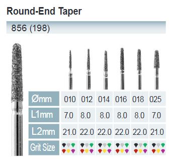 [856-016 SF] DIAMOND BURS FG ISO 856-314-504-010 YELLOW X5