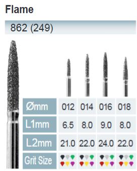 [862-014 M] FRESAS DIAMANTE FG ISO862-314-524-014 AZUL/TRAN X5