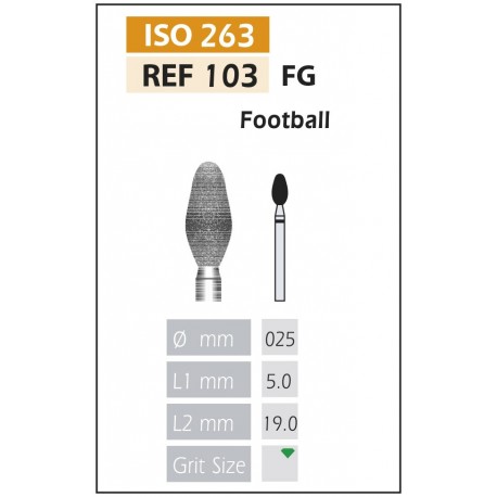 [103-025 C] FRESE DIAMANTATE FG ISO 103-314-534-025 VERDE X5PZ.