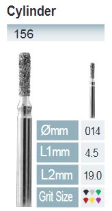 [156-014 M] FRESE DIAMANTATE FG ISO156-314-524-014 BLU/TRANSP. X5UDS.