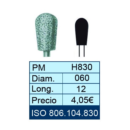 [830-060-12] FRAISES EN DIAMANT HP ISO 806.104.001.830.060 X5UD