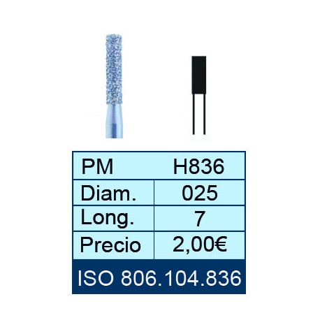 [836-025-7] FRAISES EN DIAMANT HP ISO 806.104.001.836.025 X5UD
