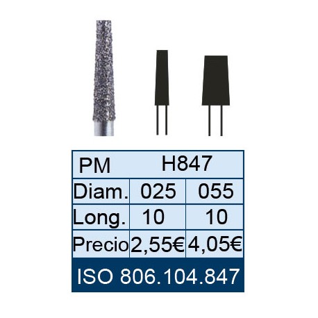 [847-055-10] FRAISES EN DIAMANT HP ISO 806.104.001.847.050 X5UD