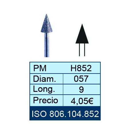 [852-057-9] FRAISES EN DIAMANT HP ISO 806.104.001.852.057 X5UD