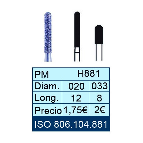 [881-033-8] FRAISES EN DIAMANT HP ISO 806.104.001.881.033 X5UD