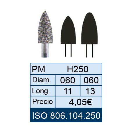 [250-060-13] FRAISES EN DIAMANT HP ISO 806.104.001.250.060 X5UD