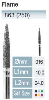 [863-016 SC] FRESE IN DIAMENTE FG ISO 863-314-544-016 NERO X5 PEZZI