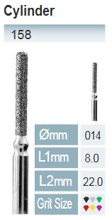 [158-014 C] FRESE IN DIAMANTE FG ISO 158-314-534-014 GRÜN X5PCS.
