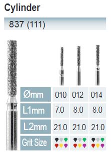 [837-012 M] FRESAS DIAMANTE FG ISO 837-314-524-012 AZUL X5UDS.