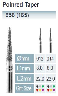 [858-012 M] FRESAS DIAMANTE FG ISO 858-314-524-012 AZUL X5UDS.