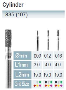 [835-009 C] FRESAS DIAMANTE FG ISO 835-314-534-009 VERDE X5UDS