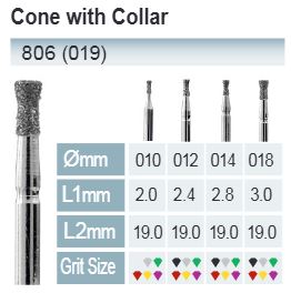 [806-018 M] BROCAS DE DIAMANTE FG ISO 806-314-524-018 AZUL X5PCS.
