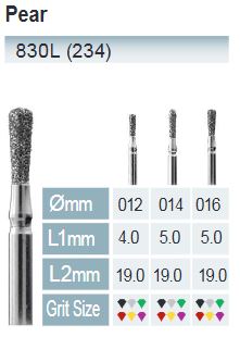 [830L-016 M] FRESAS DIAMANT FG ISO 830L-314-524-016 AZUL X5UDS